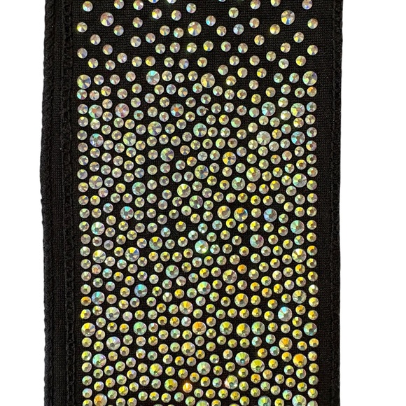 Black Diamond Rhinestone Elastic Nonslip Washable Edge Scarf Headband - Picture 4 of 7